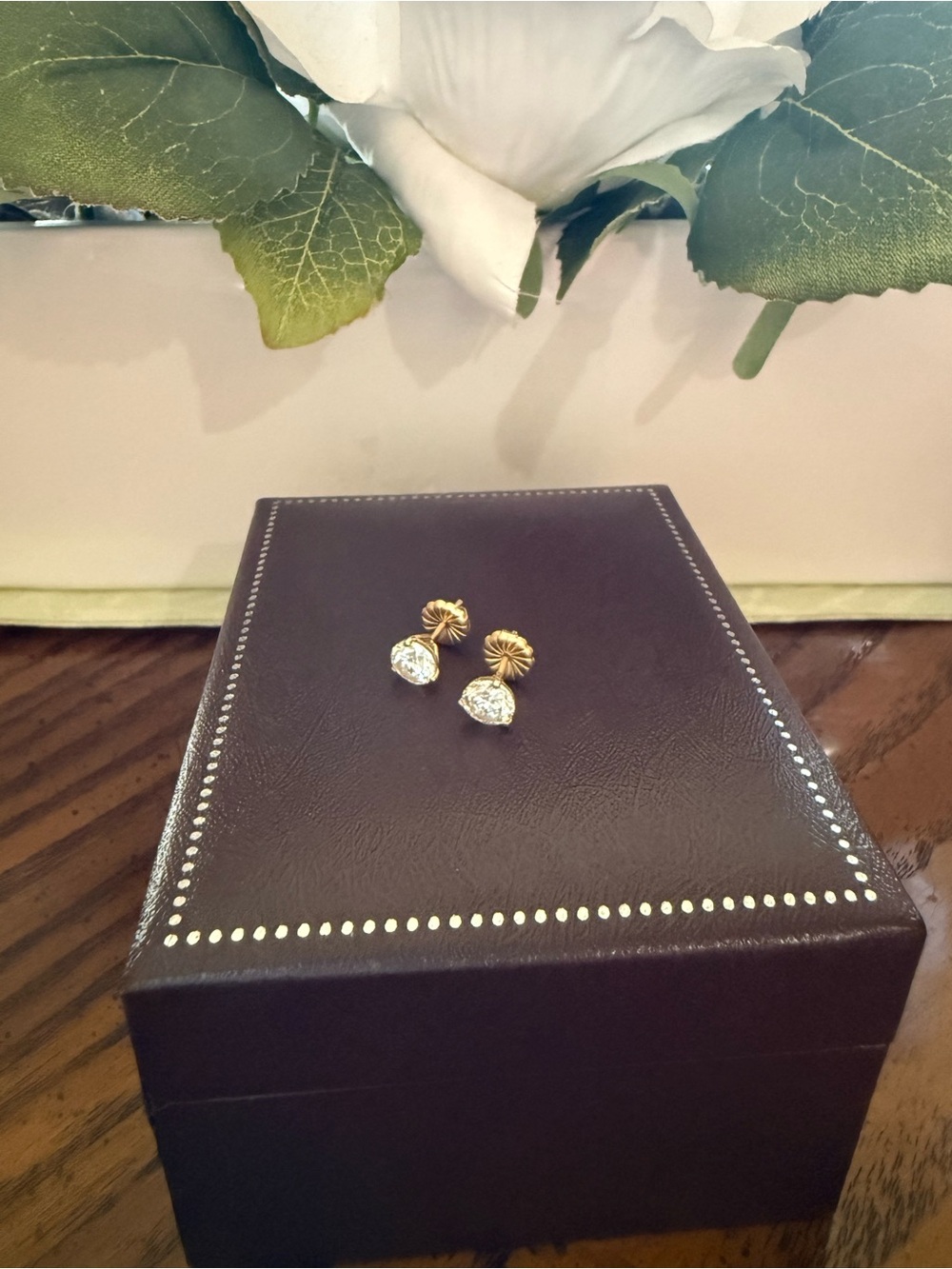 14K Yellow Gold Martini Setting Lab Grown Diamond Earrings - Picture 8 of 13